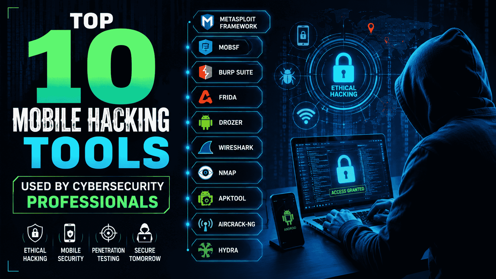 Top 10 Mobile Hacking Tools Every Ethical Hacker Should Learn in 2026 | Axximum Infosolutions